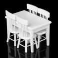 thumbnail image 3 of 5pcs Miniature Dining Table Chair Wooden Furniture Set 1/12 Mini Landscape Decorations(White), 3 of 3
