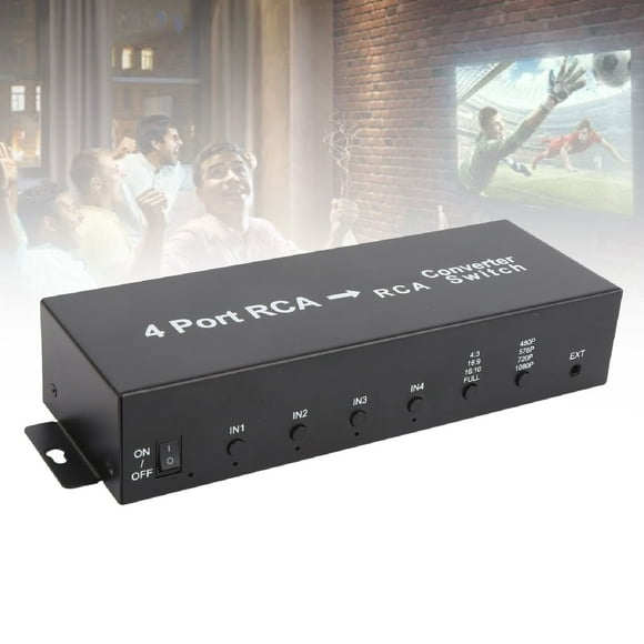 HD Multimedia Interface Video Switcher Splitter, 4 Port AV Sound Video Switcher Supported for VHS VCR DVD Player, Versatile High Definition Multimedia Interface