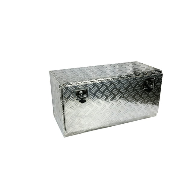 Inspirer Studio Silver Aluminum Heavy Duty Pick Up ATV Trailer Bed Tool Box with Lock (36" X 17" X 18" Silver)