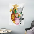 thumbnail image 1 of Cartoon Decor Wall Hanging Tapestry, Exotic Safari Animals All Together Comic Creature with Zebra and Elephant Friend Trek Sketch, Bedroom Living Room Dorm Accessories, 40 X 60 Inches, by Ambesonne, 1 of 1
