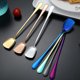 thumbnail image 1 of unbranded 6Ud Cucharas Para Y Bebidas Con Mango Azul En Acero Inoxidable Reutilizable, 1 of 8