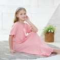 thumbnail image 4 of PINQI Kid All Season Sleepwear Set Toddler Nightdress Baby Girls Spring Summer Print Ruffle Short Sleeve Sleepwear Princess Dress for 2 to 8 Years, 4 of 9