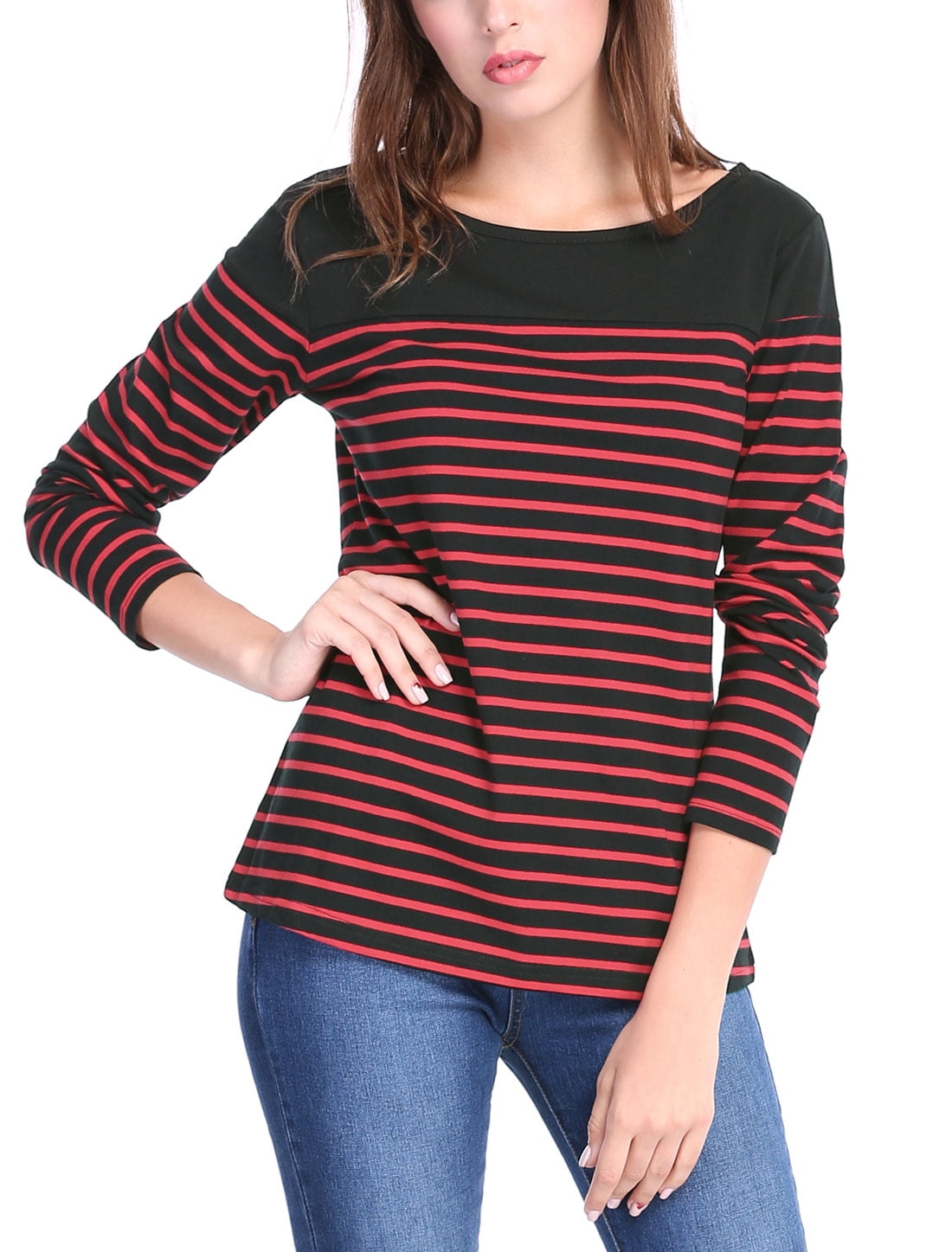 Color Block Striped Knit Top 