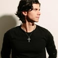 thumbnail image 3 of Coachuhhar Cross Necklace 925 Sterling Silver Cross Pendant Necklace Religious Jewelry Gifts for Men Women, 3 of 7