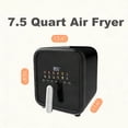 thumbnail image 3 of Casabay Air Fryer with Window, 7.5QT Countertop Air Fryer with 12-In-1 Preset Programs, Digital Touch Screen & Heat-Resistant Handle, Black, 3 of 5