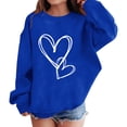 thumbnail image 5 of KAUOD Girls Cute Heart Crew Neck Sweatshirts Oversized Love Graphic Knit Pullover Sweater Kids Cotton Long Sleeve Shirt Tops, 5 of 6
