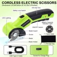thumbnail image 2 of HORMY Cordless Electric Scissors, 3.6V Rechargeable Cardboard Box Cutter with Safety Lock & LED Light, Power Rotary Cutter for Fabric Carpet Leather, 2 of 12