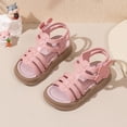 thumbnail image 6 of ITSAME Girls Sandals, Open Toe Comfy Anti-Slip Soft Rubber Flats Summer Fashion Casual Beach Sandals Pink 12.5(Little Kids), 6 of 9