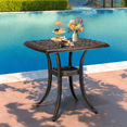 thumbnail image 2 of Tcbosik 21" Cast Aluminum Square End Table for Patio Backyard Pool, Bistro Side Table with 1.6"  Umbrella Hole, Easy to Assemble, Bronze, 2 of 8