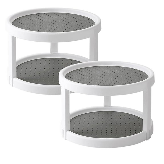 Clearance Food Storage under $20 2 Tier Rotating Rack 10 Inch Non Lazy Turntable Rack For Cabinet Kitchen Fridge Bathroom Makeup Vanity Countertop Under Organizing