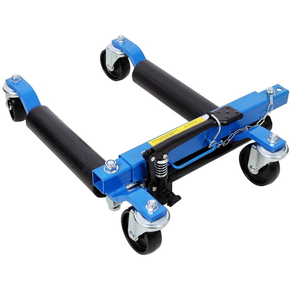 Car Dolly Set of 2,Wheel Dolly Car Skates Vehicle Positioning Hydraulic Tire Jack With Foot Pedal Lift Hydraulic Car Wheel Dolly, 1,500lbs blue,