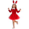 thumbnail image 2 of XXWXYD 4Pcs Easter Bunny Costum𝖾 Novelty Rabbit Ear Headband Fancy Tulle Tutu Skirt Cute Bowknot Tie and Cute Bunny Tail, 2 of 4