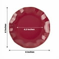 thumbnail image 4 of 10 Assiettes Rondes Jetables en Plastique Bourgogne 6 Pouces pour Salade Dîner Garniture Ondulée Or Vaisselle de Mariage, 4 of 5