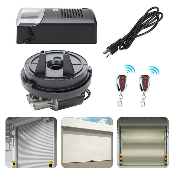 TFCFL 80W Automatic Roller Door Opener Motor Garage Roll Up Door Powerful 250N Force 110V w/2 Remotes