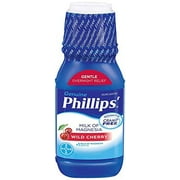 Phillips ' Milk of Magnesia Liquid Laxative, Wild Cherry, Cramp Free & Gentle Overnight Relief Of Occasional Constipation, #1 Milk of Magnesia Brand, Wild Cherry Milk, 12 Fl Oz (Packaging May Vary)