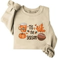 thumbnail image 4 of Byworldtasic Womens Oversized TopsWomen Tis The Season Pumpkin Football Long Sleeve Tops Thanksgiving Halloween Pullover Sweatshirt, 4 of 4