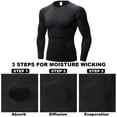 thumbnail image 6 of YUSHOW Men's Long Sleeve Compression Shirts Running Basketball Base Layer Athletic Workout Shirt Gray,xl, 6 of 7
