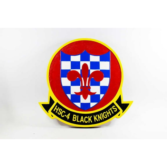 HSC-4 Black Knights Plaque,14, Mahogany