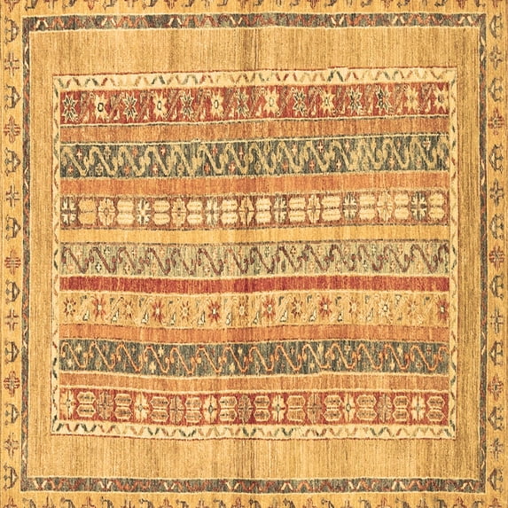 Ahgly Company Indoor Square Abstract Brown Modern Area Rugs, 5' Square