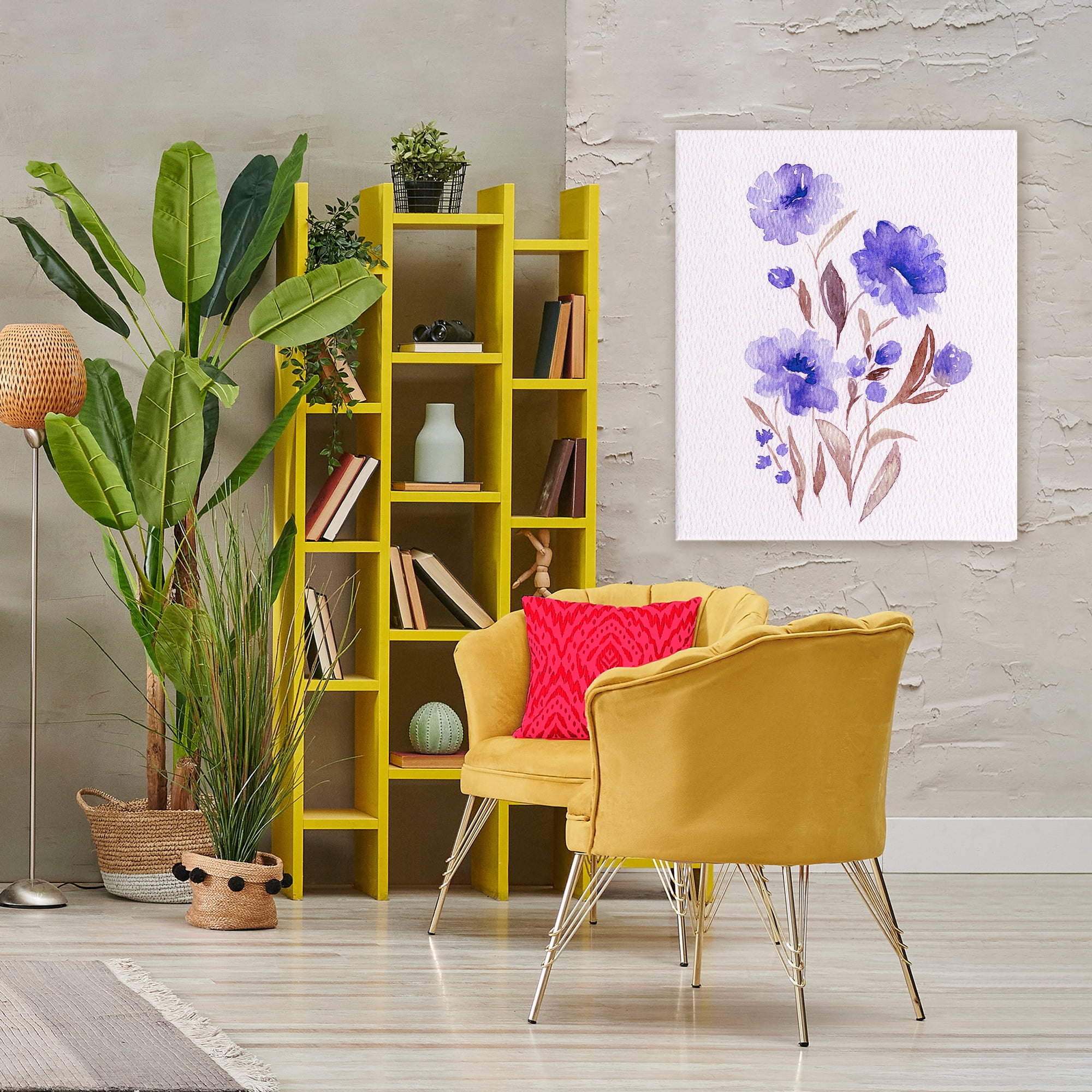 Stupell Industries Watercolor Purple Blossoms Canvas Wall Art, design by Leah Noel Art