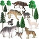 thumbnail image 1 of Set de figuras de juguete Skylety Woodland Wolf con 8 lobos y 8 árboles, 1 of 7