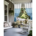 thumbnail image 4 of Outdoor Curtains for Patio Navy Blue Striped Gradient Rustic Wood Board Waterproof Privacy Outside Curtains with 2 Tiebacks Grommet Top Pergola Curtains for Porch Cabana Gazebo 1 Panel, 54x108 inch, 4 of 7