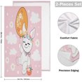 thumbnail image 2 of Dreamtimes Easter Bunny Egg Balloon Hand Towels 2 PCS, Pink Rabbit Cloud Kitchen Towel Ultra Soft and Highly Absorbent,Decorative Fingertip Face Towel for Bathroom Hotel, 28.3"x14.4", 2 of 6