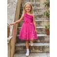 thumbnail image 5 of BemeyourBBs Kids Toddler Girls Fairy Butterfly Tulle Tutu Dress Big Girl Summer Ruffled Dress Cute Sleeveless Ruffle Princess Birthday Party Wedding Guest Dress with Belt, 5 of 9