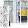 thumbnail image 1 of Car Registration and Insurance Holder, Leather Car Document Holder, Vehicle Glove Box Wallet Case Organizer with Magnetic Shut for Driver's License, Key Contact Information Cards (Marble White), 1 of 7