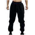 thumbnail image 4 of Fashion Plus Size Casual Pants for Mens Elastic Waist Drawstring Elastic Waist Solid Color Casual Length Sweat Pants Under 10$, 4 of 4