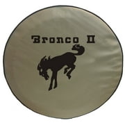 Squirrel Tan BRONCO II 27-in - US Made SpareCover Heavy Duty Vinyl Tire Cover Black Trim - MADE IN THE USA