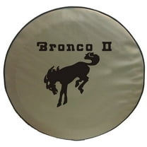 Squirrel Tan BRONCO II 27-in - US Made SpareCover Heavy Duty Vinyl Tire Cover Black Trim - MADE IN THE USA