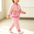 thumbnail image 5 of Amidoa Girls 2 Piece Outfits Fall Winter Clothes Fleece Long Sleeve Top and Jogger Pants Kids Clothing Sets Pink Size 1-2 Years, 5 of 6