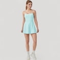 thumbnail image 2 of Women's Activewear Tennis Dress with Spaghetti Straps and A-Line Skirt Design - Large, Light Blue, 2 of 7