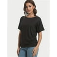 thumbnail image 5 of Women's Short Sleeve Boat Neck Dolman Top with Side Shirring, 5 of 6