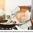 thumbnail image 4 of Pioneer Flower Floral Print Pattern Oven Mitt 2-Pack Set, Heat Resistant Kitchen Gloves, 7.7" X 12", 4 of 6