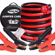 4 Gauge 20 Feet Jumper Cables for Car, SUV and Trucks Battery, Heavy Duty Automotive Booster Cables for Jump Starting Dead or Weak Batteries with Carry Bag, (TD-P0420ULB)