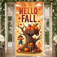 thumbnail image 3 of Autumn Theme Hello Fall Banner Thanksgiving Decor Maple Leaves Decoration Squirrel Pumpkin for Seasonal Celebration Outdoor Decor Indoor Decor, 3 of 9