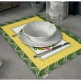 thumbnail image 3 of Vargottam Placemats- Placemat For Dining Table, Set Of 4- Printed & Reversible CottonNapkin-IndoorPlacematsFor Home & Kitchen Dining Table- Asian Block (Yellow), 3 of 5
