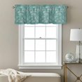 thumbnail image 3 of Lotus Dragonfly Valance Curtain Retro Teal Floral Plant Dragonfly Green Glass Window Valances Rod Pocket Short Curtains Window Treatments for Kitchen Bedroom Bathroom Laundry 60" x 14", 3 of 9