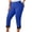 Blue, variant on Women's High Waisted 7/8 Length Workout Leggings with Lace Comfortable Stretchy Athletic Capris for Yoga Running and Daily Wear