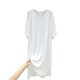 thumbnail image 1 of Faldas de Verano para Mujeres de Longitud Media Delgada Suelta Vestido de Cuello Redondo con Hendidura, Falda de Tela Estirable de Cuatro Vías para Desgaste Casual, Diario Y de Primavera, 1 of 3