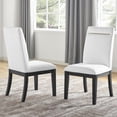 thumbnail image 7 of Steve Silver Yves Rubbed Charcoal 8-Piece Dining Set with White Side Chairs, 7 of 7