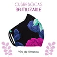 thumbnail image 3 of Cubrebocas Reutilizable Estampado Floral Facex American Morado 3 Capas 14 X 14 cm, 3 of 5