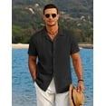 thumbnail image 3 of COOFANDY Men Button Down Shirt Beach Linen Shirts Summer Hawaiian Shirts Cuban Collar Shirts Short Sleeve Button Down Shirts, 3 of 8