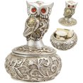 thumbnail image 1 of Ebros Hibou Steampunk Argent et Bronze avec des Yeux de Pierres Précieuses Rouges Bijoux Boîte à Bijoux, 1 of 5