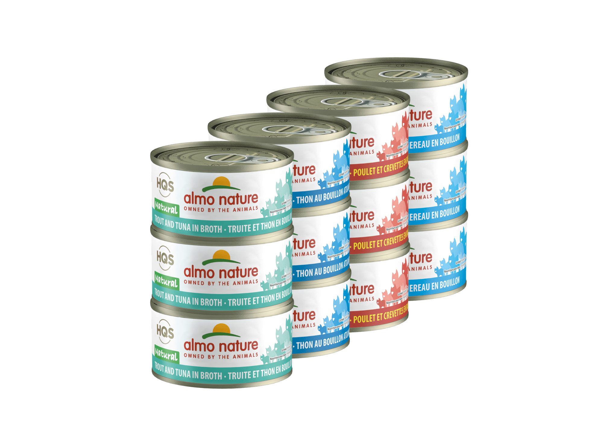 Photo 1 of Almo Nature Atlantic Tuna, Mackerel, Chicken & Shrimp, Trout & Tuna Variety Pack Canned Cat Food
EXP 12/21/2024