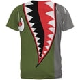 thumbnail image 2 of Halloween WWII Flying Tiger Fighter Shark Nose Art All Over Mens T Shirt, 2 of 2