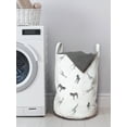thumbnail image 3 of Animal Laundry Bag, African Jungle Related Isolated Pattern of Adult Zebra Giraffe and Their Cubs, Basket with Handles Drawstring Closure for Laundromats, 13" x 19", Grey and White, by Ambesonne, 3 of 4