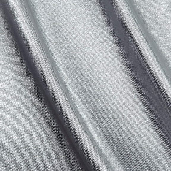 DECORATIVE SILK INC. CHARMEUSE SATIN POLYESTER SOLID FABRIC 60" WIDE BY THE YARD ( SILVER )